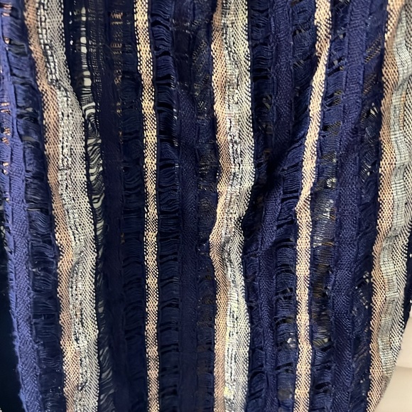 Navy striped infinity scarf - Picture 2 of 3